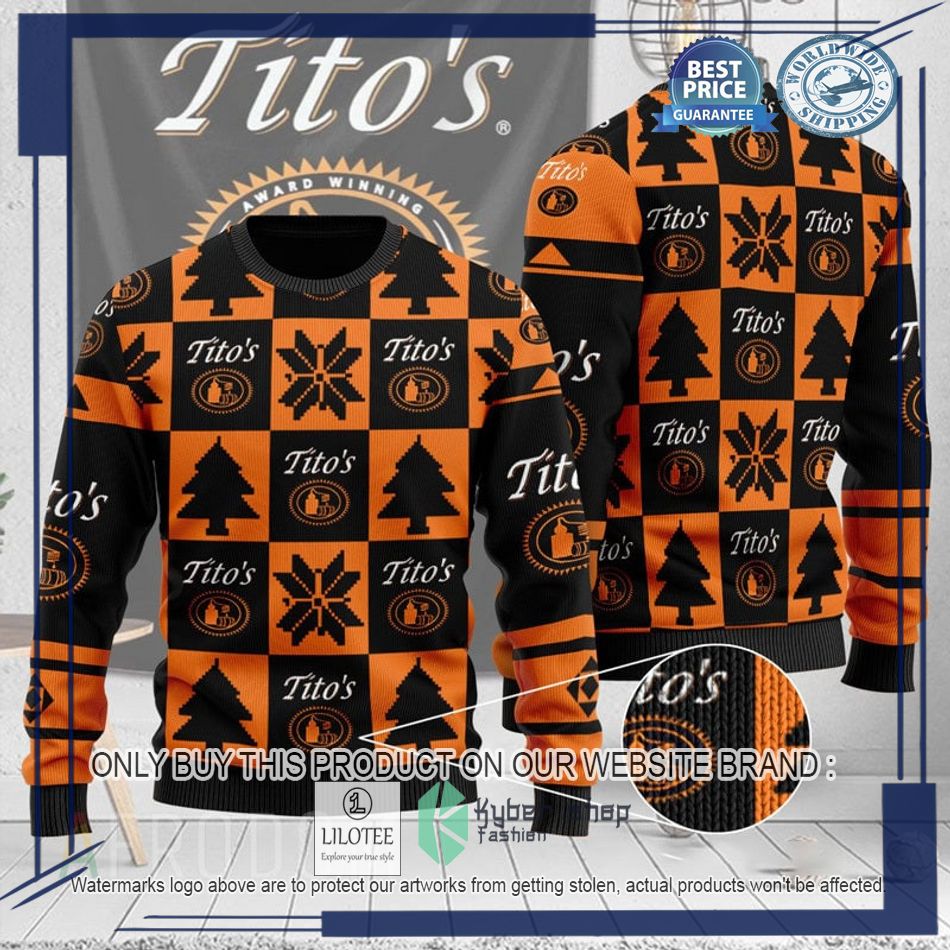 titos logo ugly christmas sweater 1 6762
