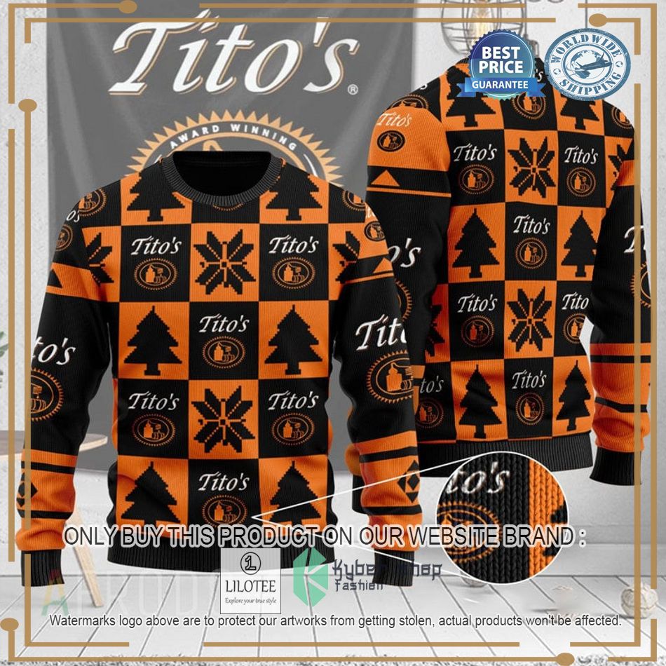 titos logo ugly christmas sweater 1 83510