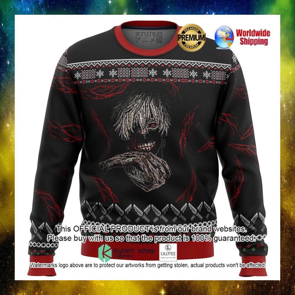 tokyo ghoul dark kaneki anime christmas sweater 1 845