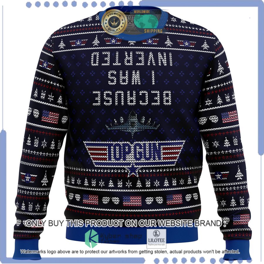 top gun because i was inverted christmas sweater 1 59437