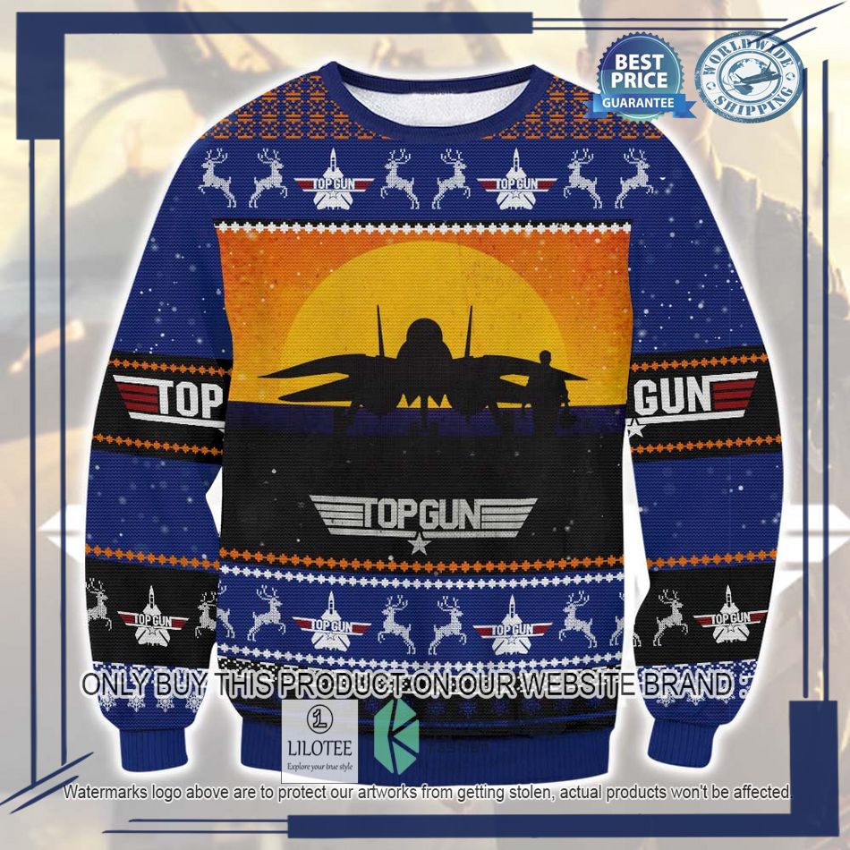 top gun blue ugly christmas sweater 1 50812