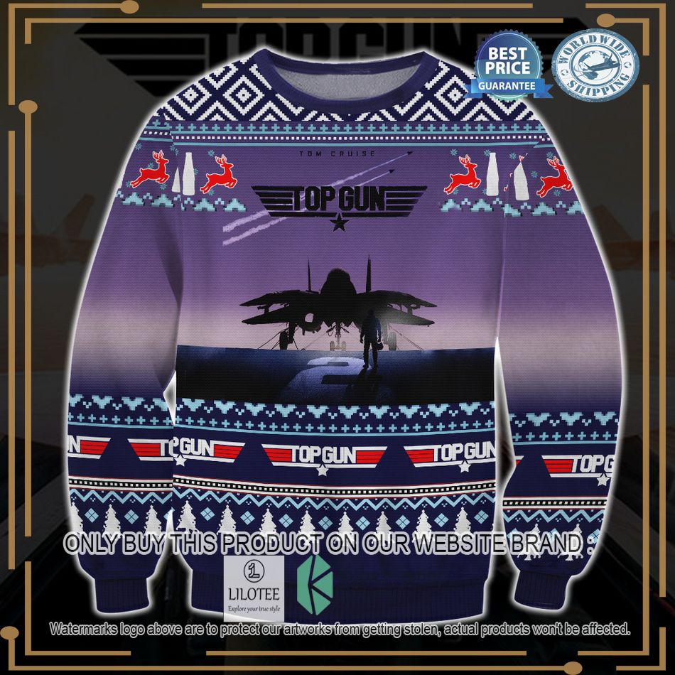 top gun purple ugly christmas sweater 1 3213