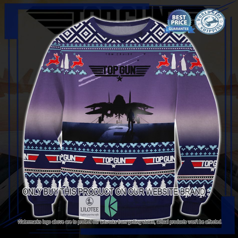 top gun purple ugly christmas sweater 1 83764