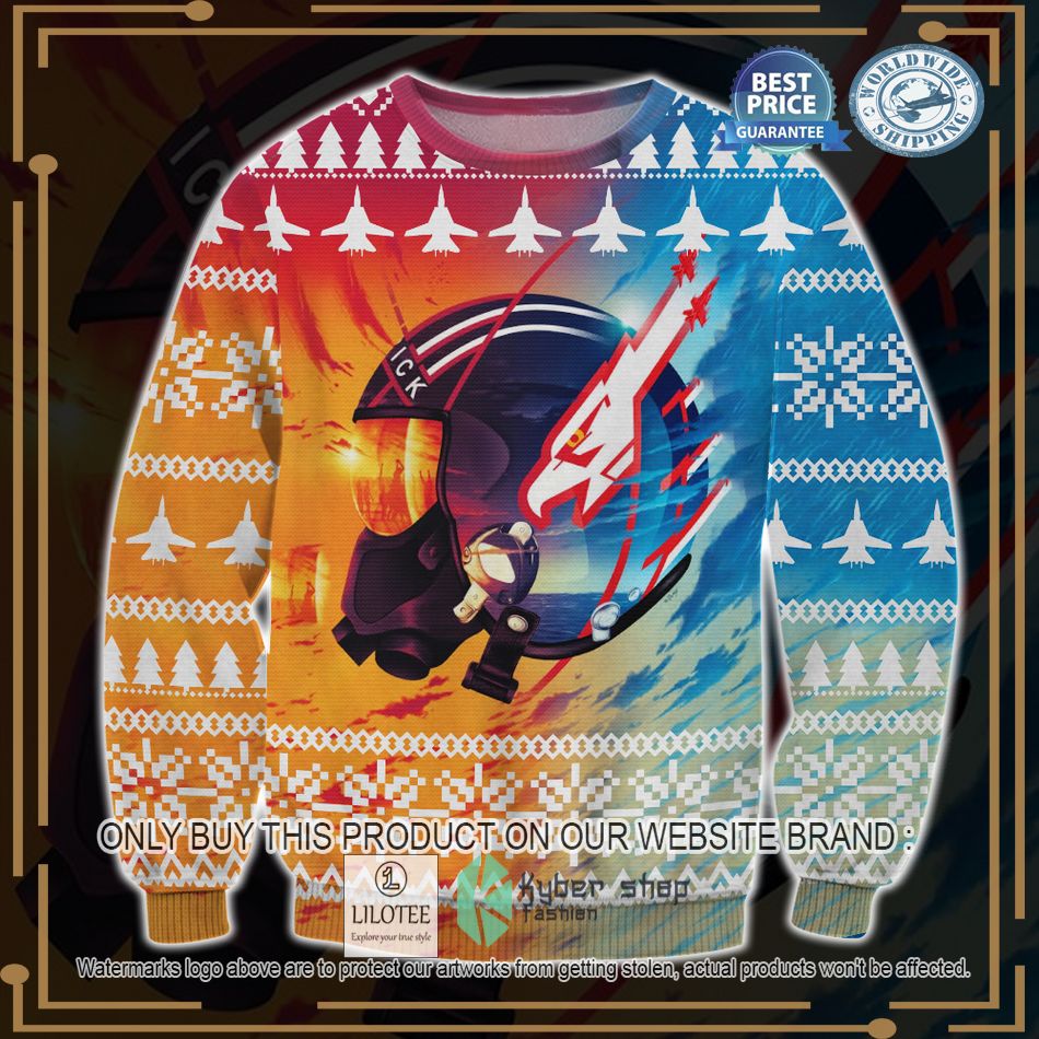 top gun red blue ugly christmas sweater 1 57624