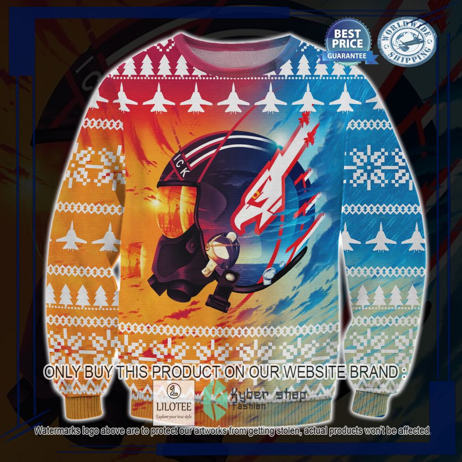 top gun red blue ugly christmas sweater 1 78207