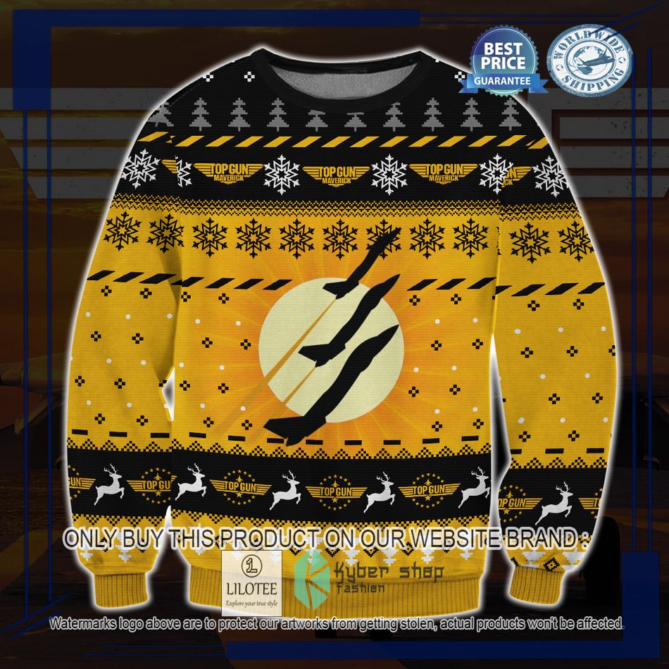 top gun yellow black ugly christmas sweater 1 71305