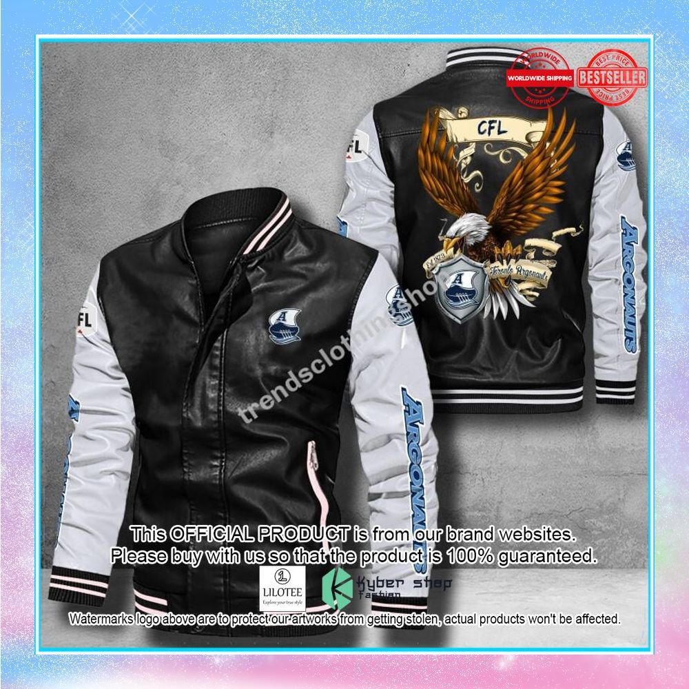 toronto argonauts eagle cfl leather bomber jacket 1 164