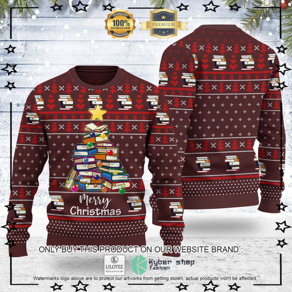 tree book lovers christmas sweater 1 54208