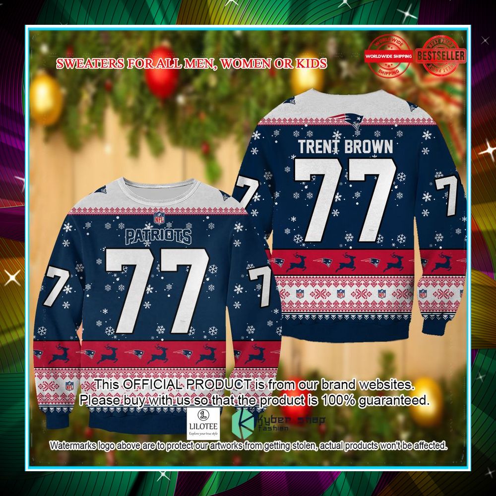 trent brown new england patriots christmas sweater 1 673