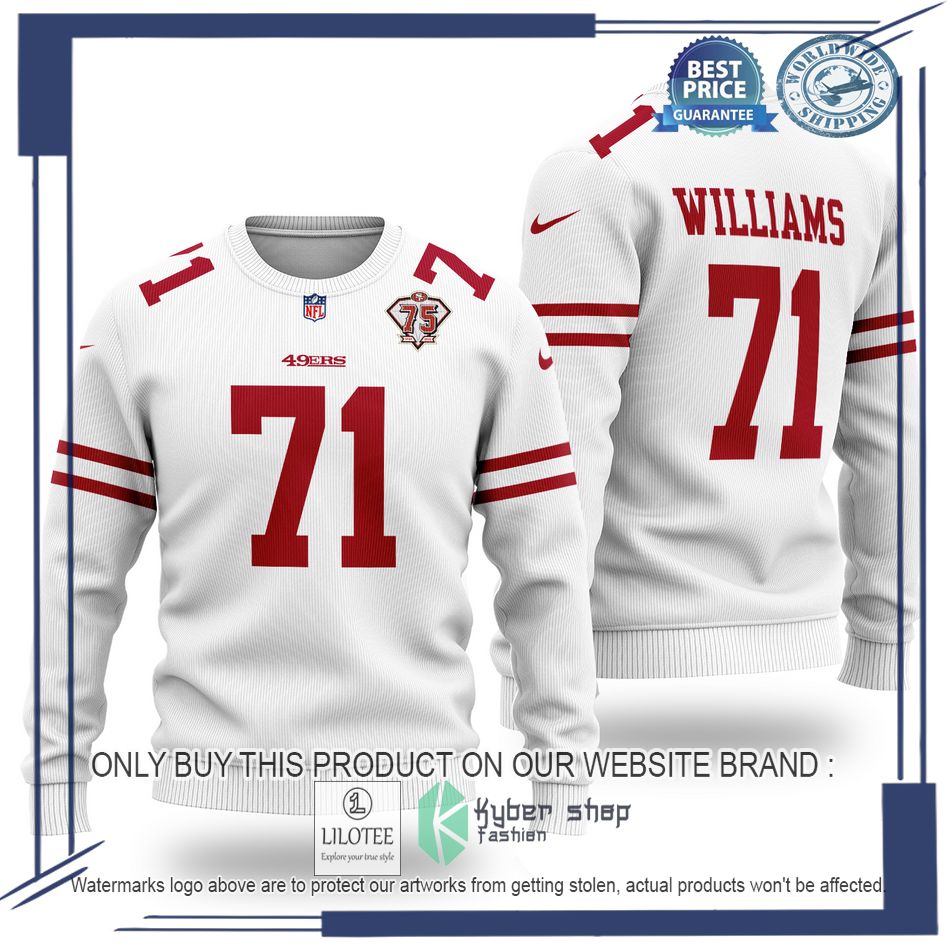 trent williams 71 san francisco 49ers nfl wool sweater 1 61742