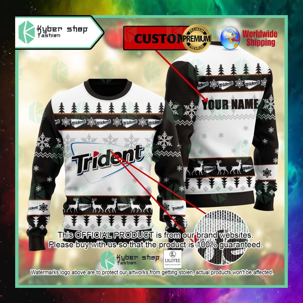 trident dirol custom name christmas sweater 1 517