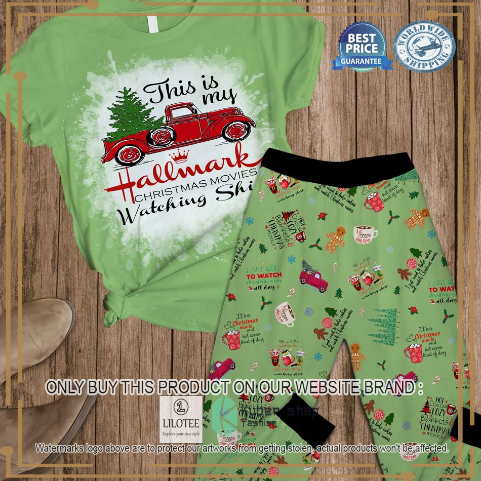 Truck This Is My Hallmark Christmas Movie Watching Shirt green Pajamas Set - LIMITED EDITION 7