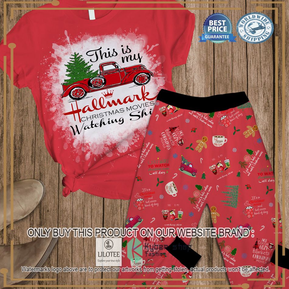 Truck This Is My Hallmark Christmas Movie Watching Shirt pink Pajamas Set - LIMITED EDITION 6