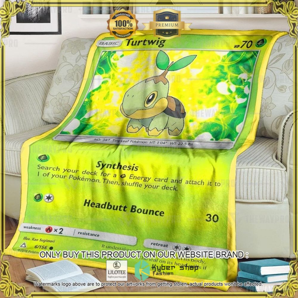 Turtwig Custom Pokemon Soft Blanket - LIMITED EDITION 6