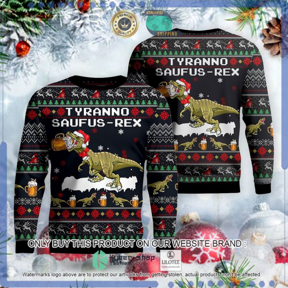 tyranno saufus rex christmas sweater 1 32827