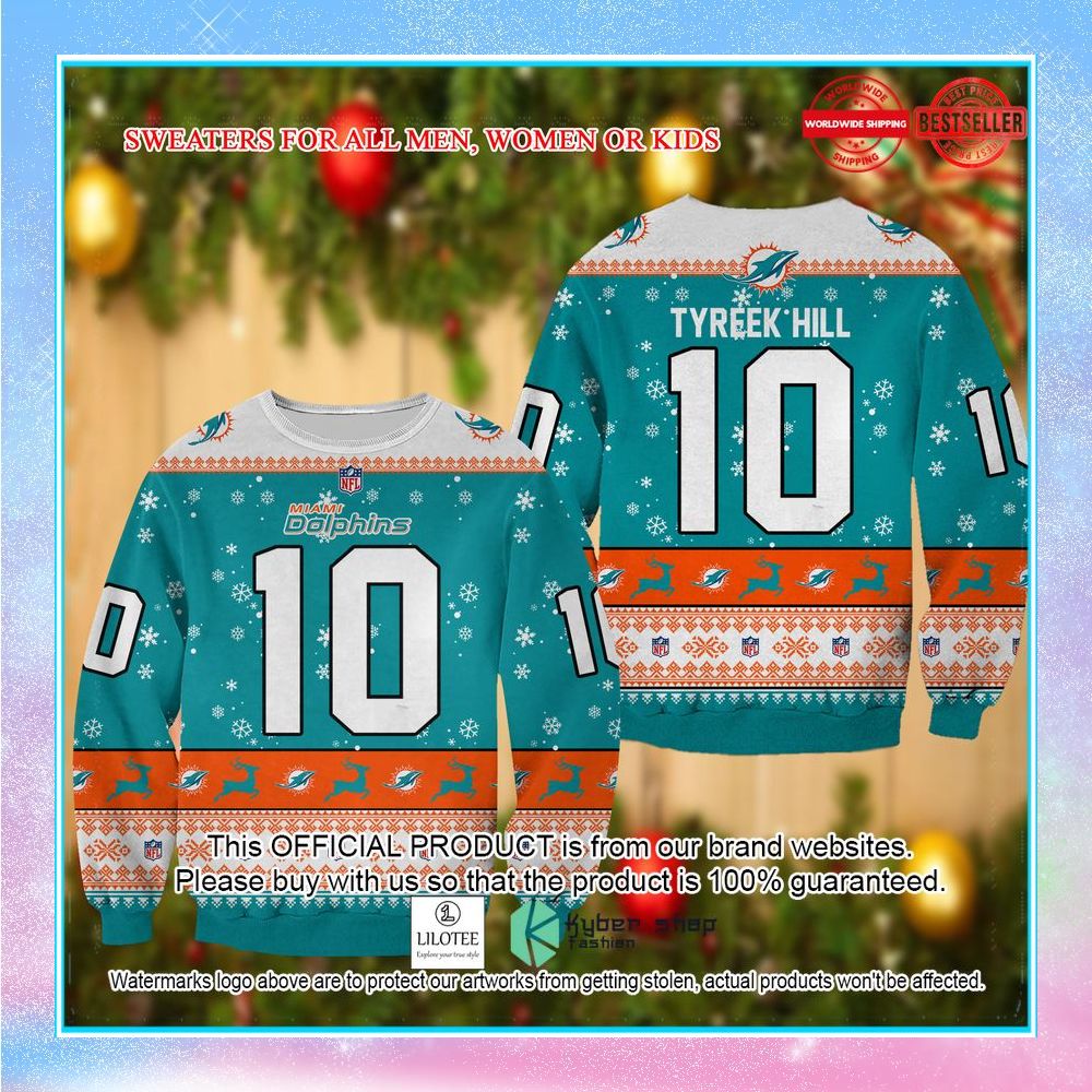tyreek hill miami dolphins christmas sweater 1 528