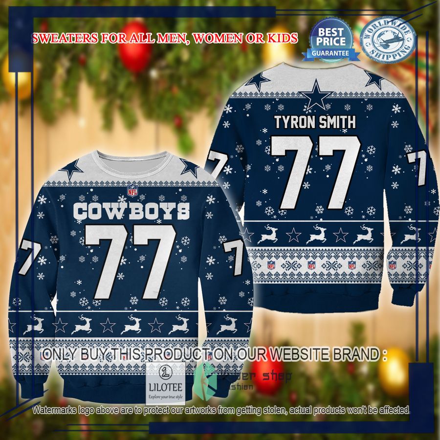 tyron smith dallas cowboys christmas sweater 1 23696