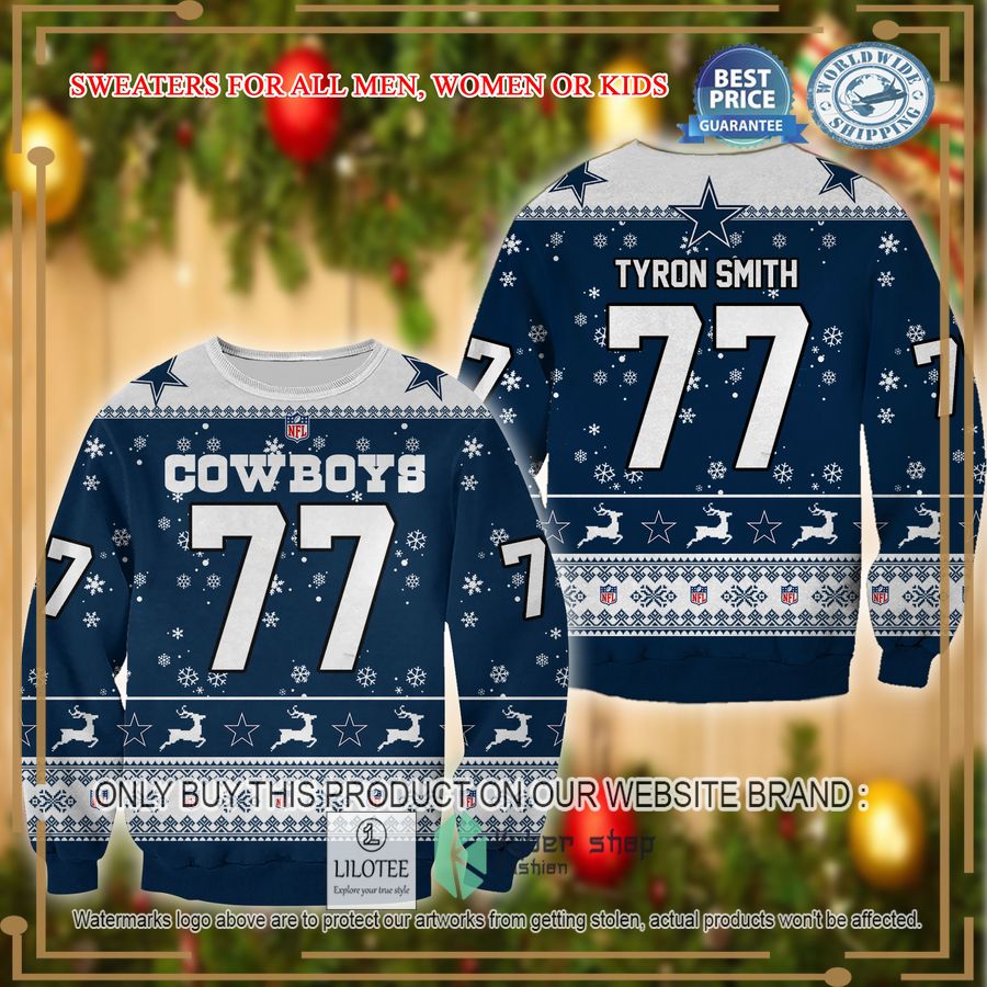 tyron smith dallas cowboys christmas sweater 1 602