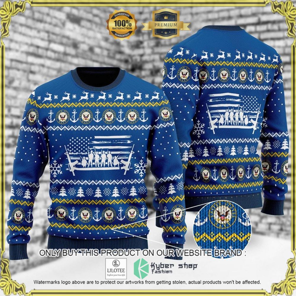 u s navy blue christmas sweater 1 18124