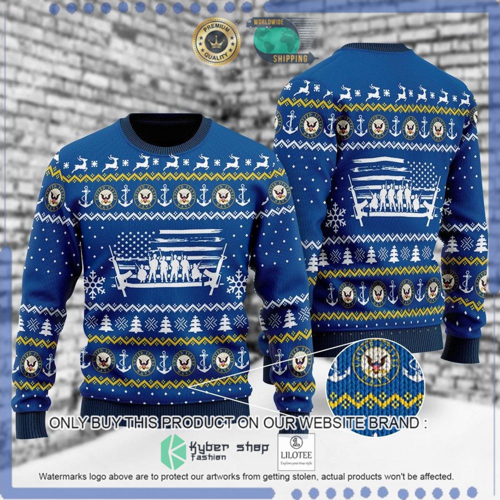 u s navy blue christmas sweater 1 5103