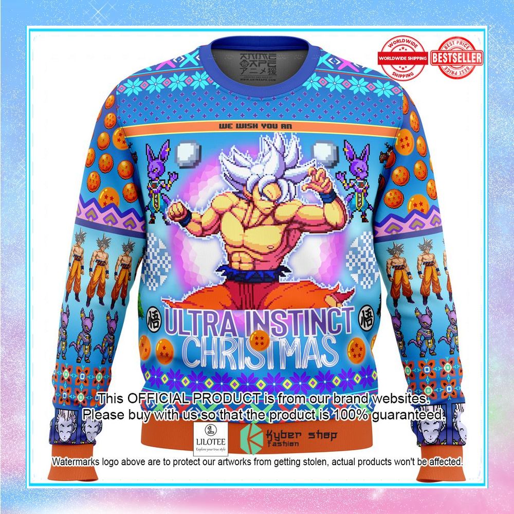 ultra instinct goku dragon ball super ugly christmas sweater 1 524