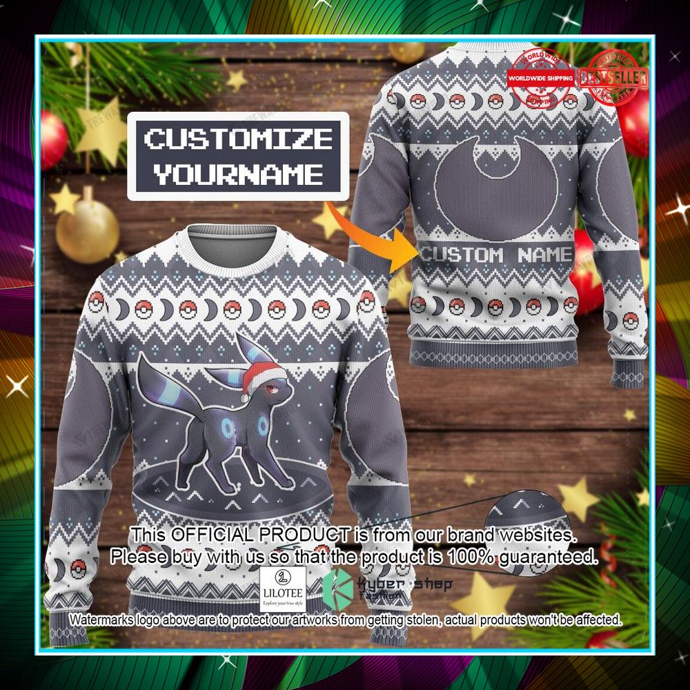 umbreon custom name christmas sweater 1 152