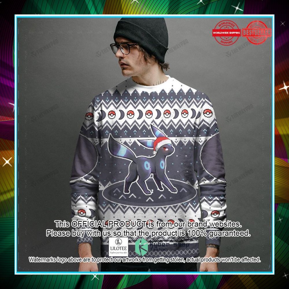 umbreon custom name christmas sweater 2 495