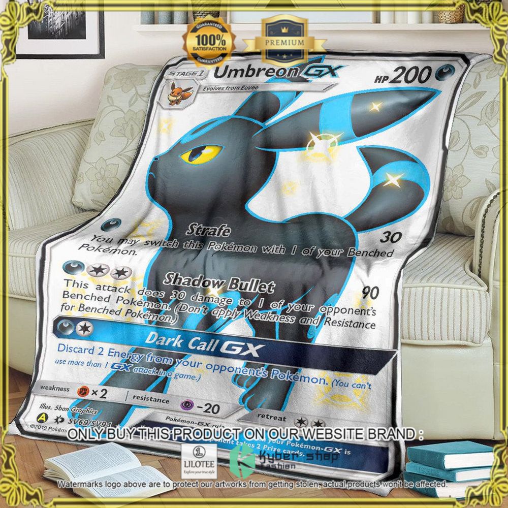Umbreon GX Sun and Moon Custom Pokemon Soft Blanket - LIMITED EDITION 8