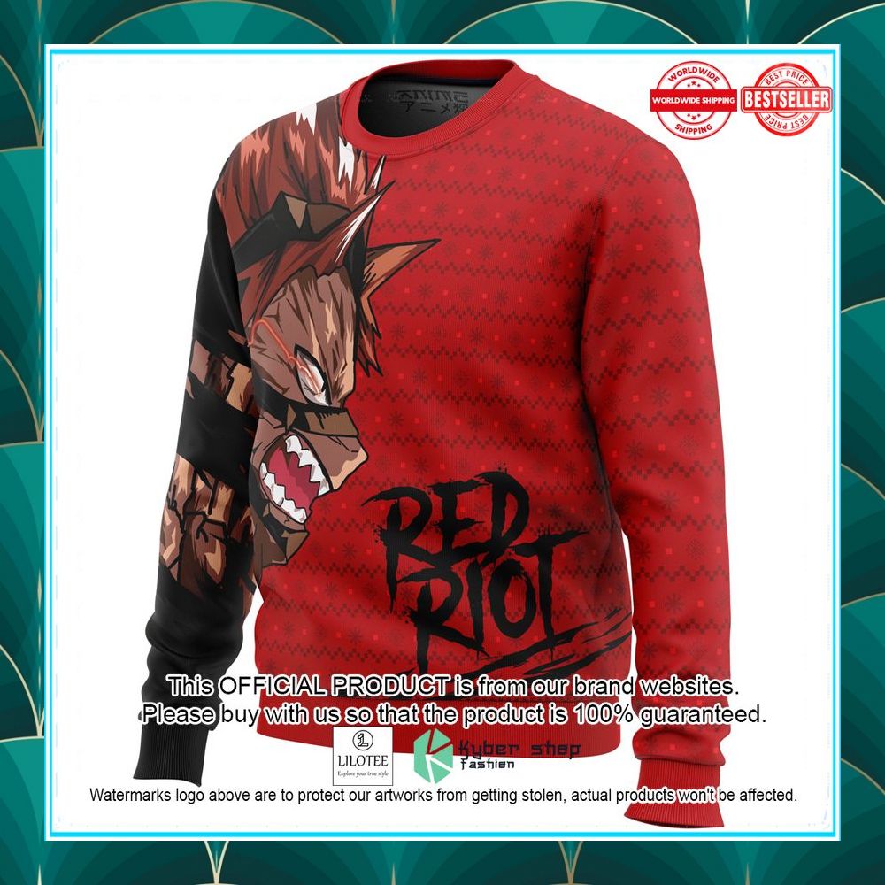 unbreakable red riot my hero academia christmas sweater 3 193
