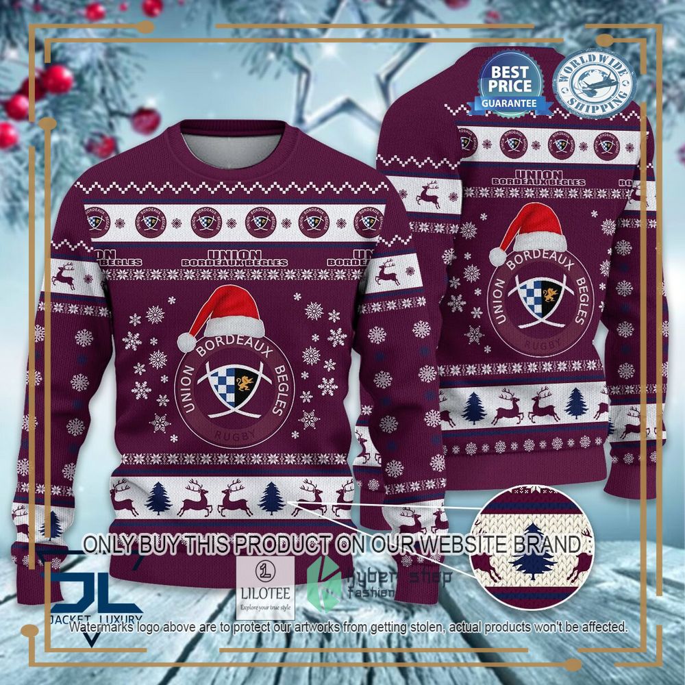 Union Bordeaux Begles Ugly Christmas Sweater 7