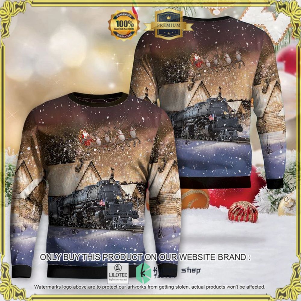 Union Pacific Railroad Big Boy No 4014 Steam Christmas Sweater - LIMITED EDITION 3 union pacific railroad big boy no 4014 steam christmas sweater 1 23374