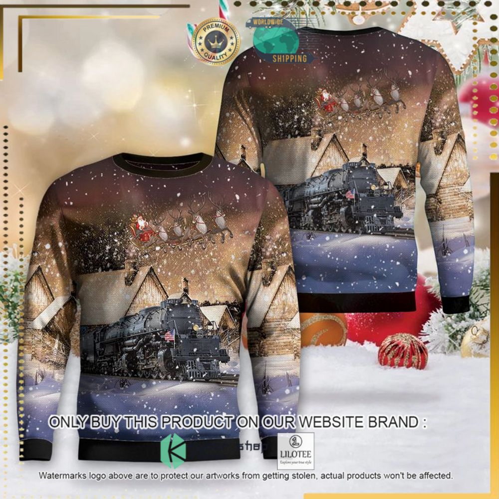 Union Pacific Railroad Big Boy No 4014 Steam Christmas Sweater - LIMITED EDITION 4 union pacific railroad big boy no 4014 steam christmas sweater 1 88587
