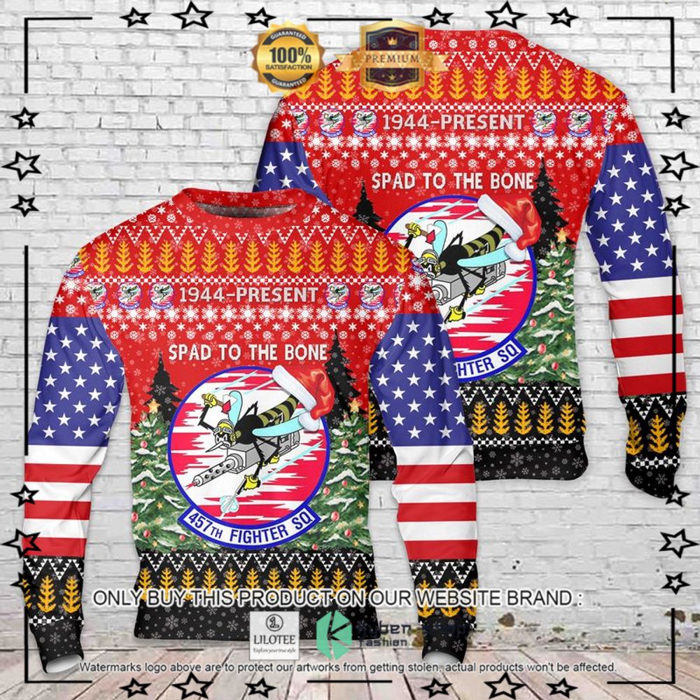 us air force 457th fighter squadron christmas sweater 1 27972
