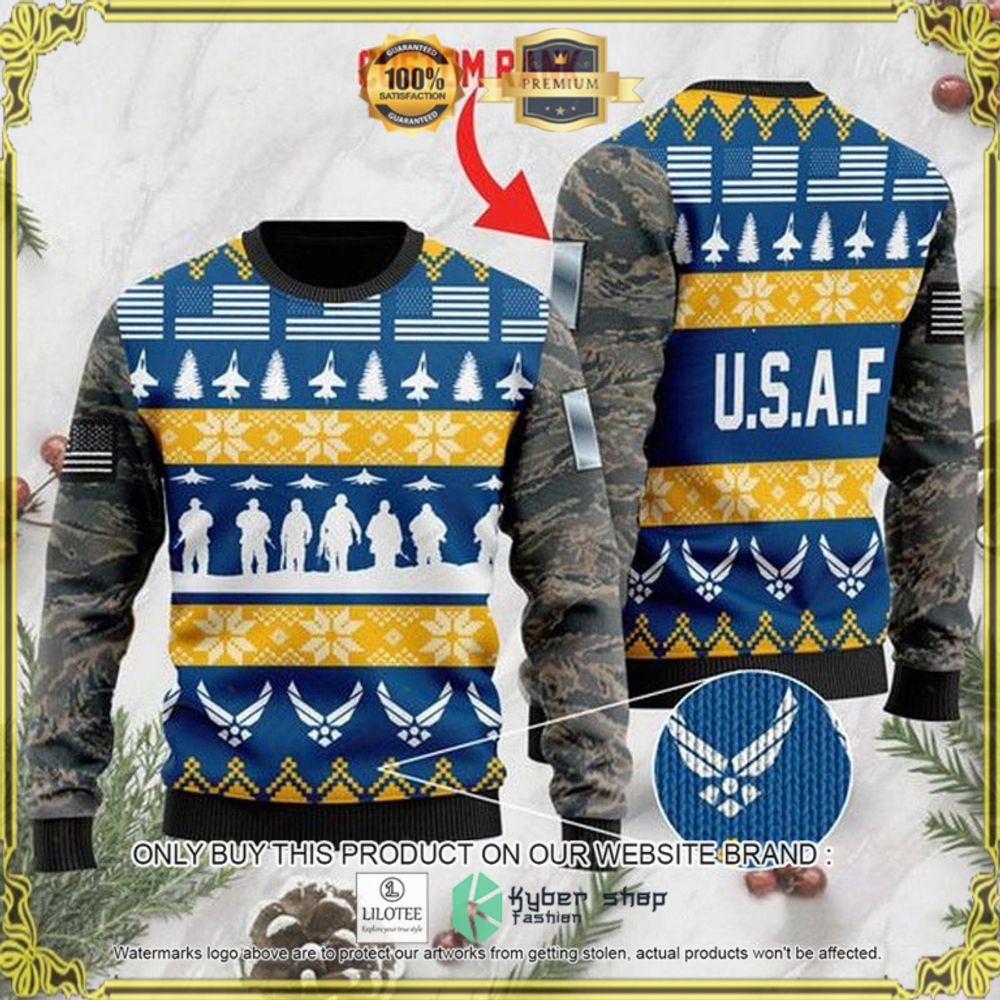 us air force your name christmas sweater 1 52973