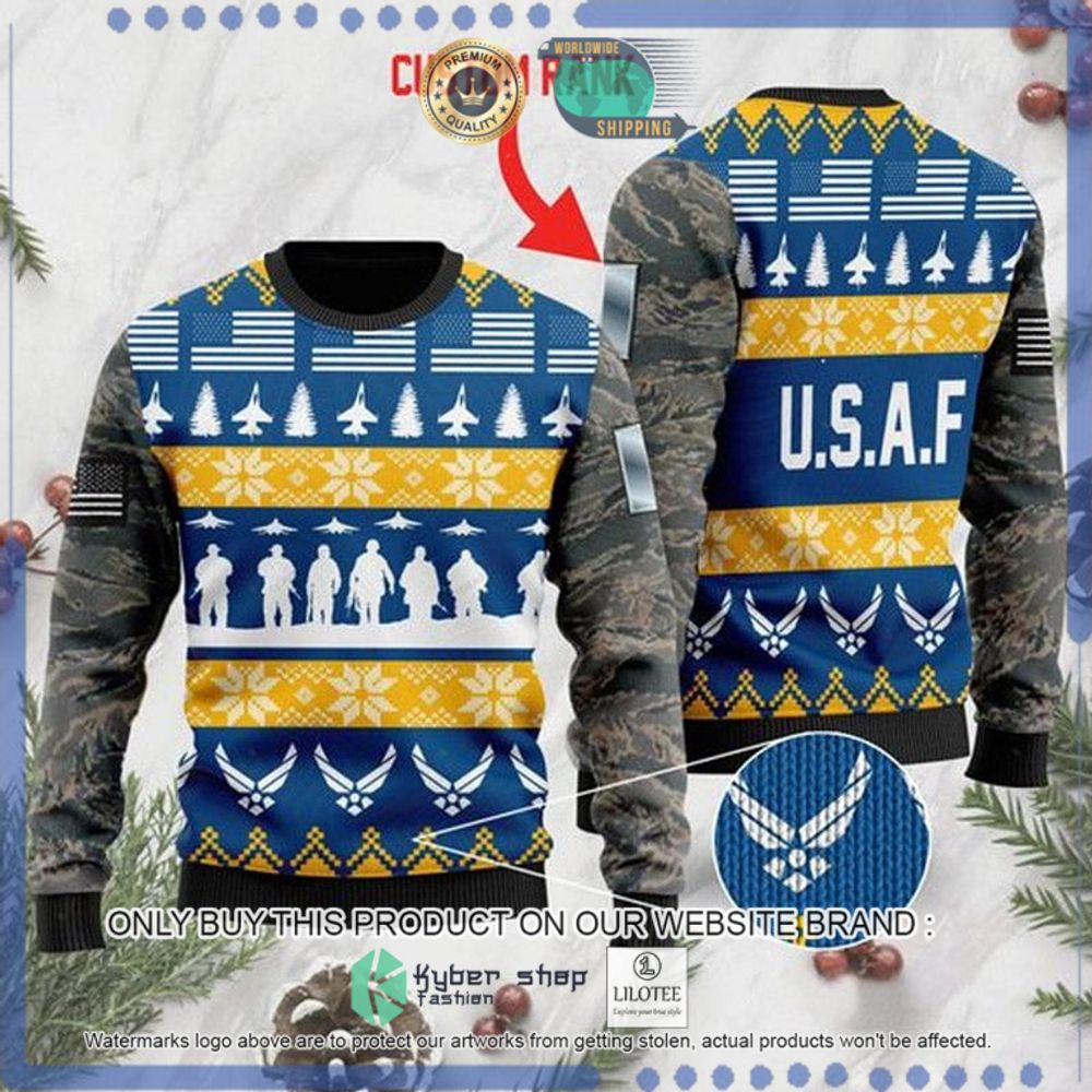 us air force your name christmas sweater 1 6343