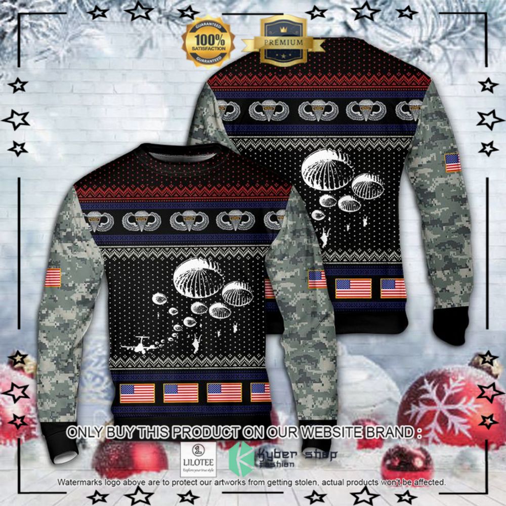 us army airborne paratrooper christmas sweater 1 40911
