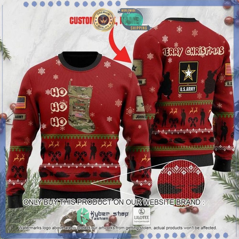 us army hohoho your name christmas sweater 1 35411