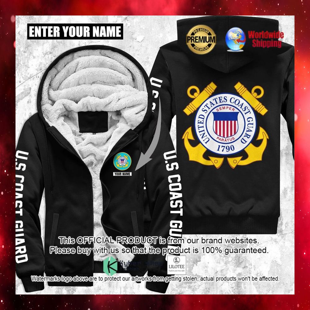 us coast guard 1790 custom name 3d fleece hoodie 1 475