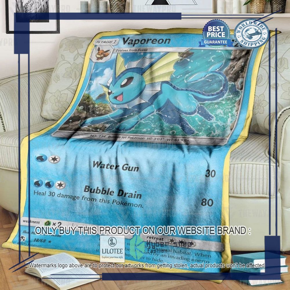 Vaporeon Hidden Fate Pokemon Blanket - LIMITED EDITION 6