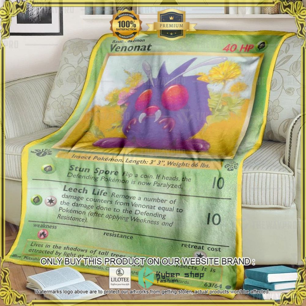 Venonat Custom Pokemon Soft Blanket - LIMITED EDITION 9