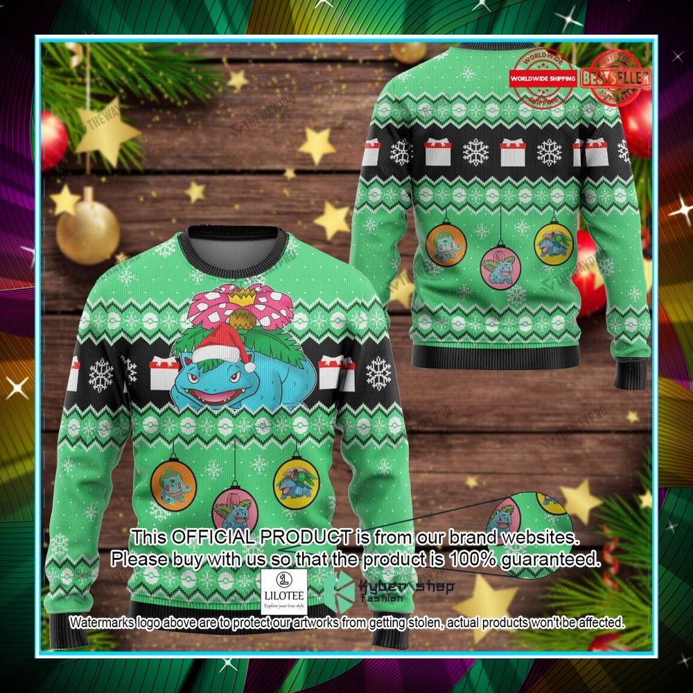 venusaur evolution ornament christmas sweater 1 165