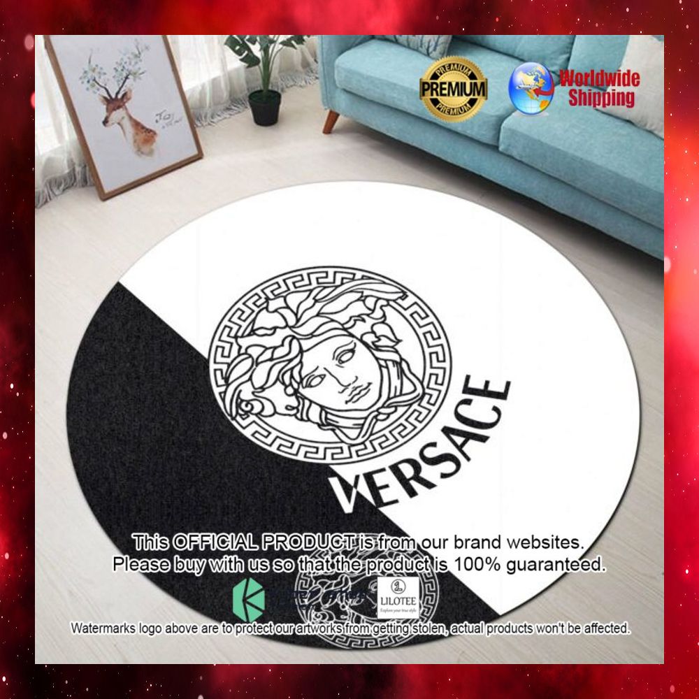 versace black white round rug 1 629