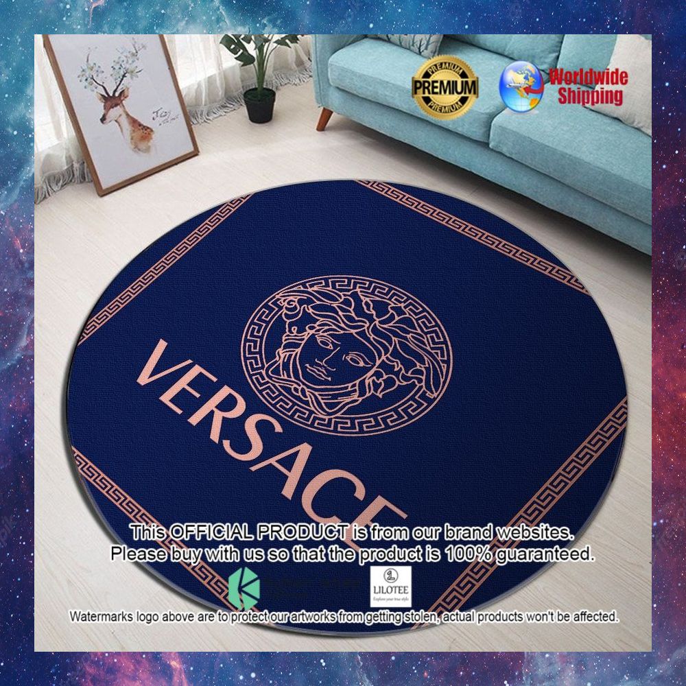 versace medusa blue round rug 1 979