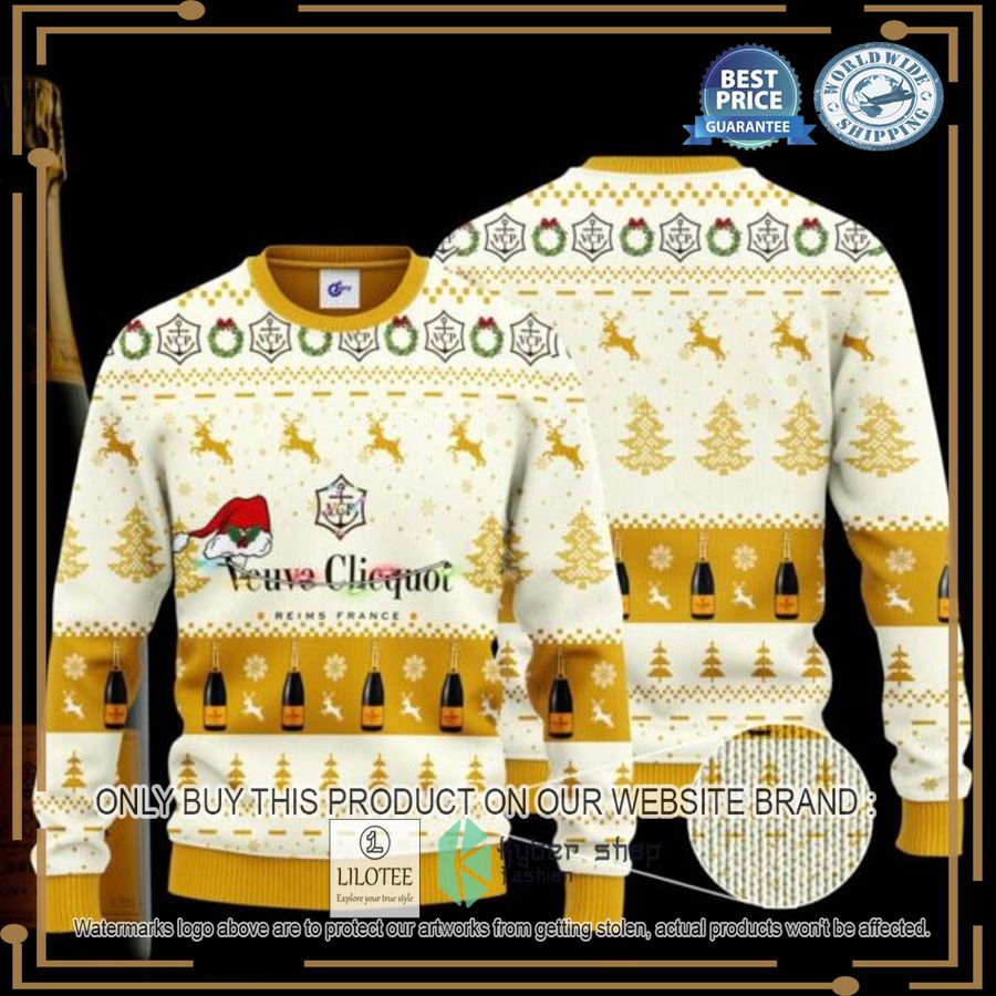 Veuve Clicquot Santa Hat Ugly Christmas Sweater - LIMITED EDITION 5