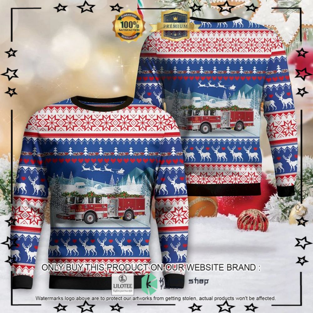 virginia arlington county fire department christmas sweater 1 7448