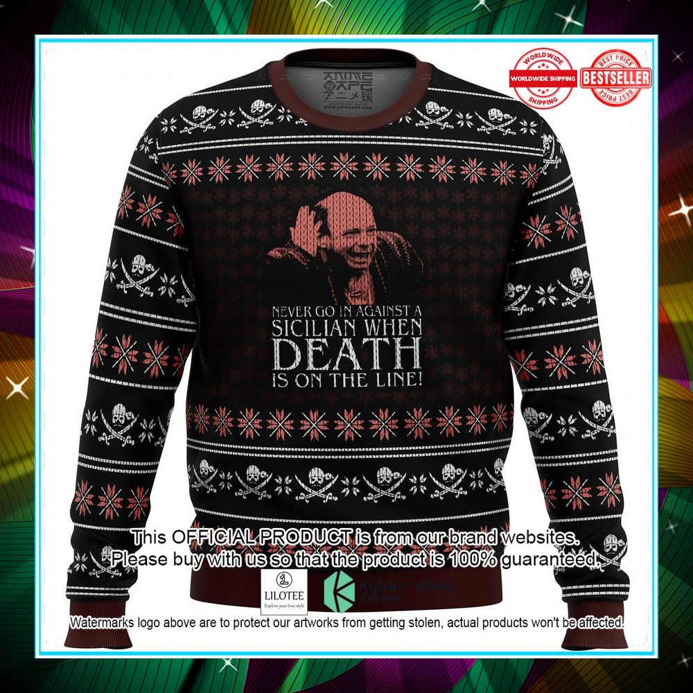 vizzini the princess bride never go in against a sicilian ugly christmas sweater 1 435