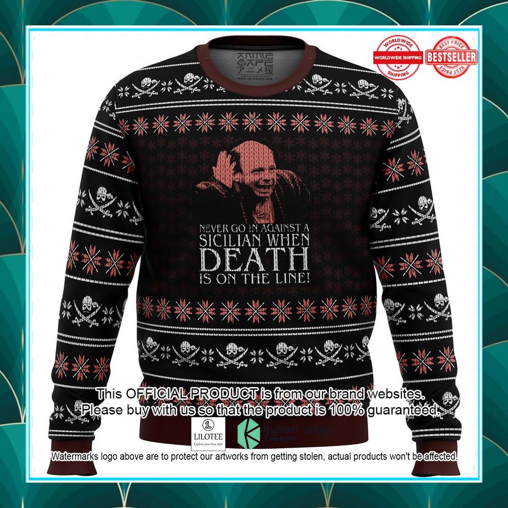 vizzini the princess bride never go in against a sicilian ugly christmas sweater 1 910