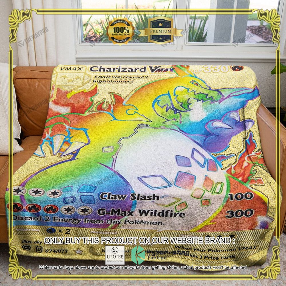 VMAX Charizard Gold Card Anime Pokemon Blanket - LIMITED EDITION 6