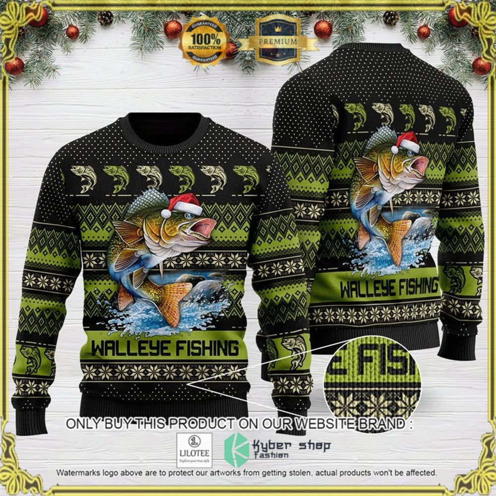 walleye fishing hat christmas sweater 1 67379