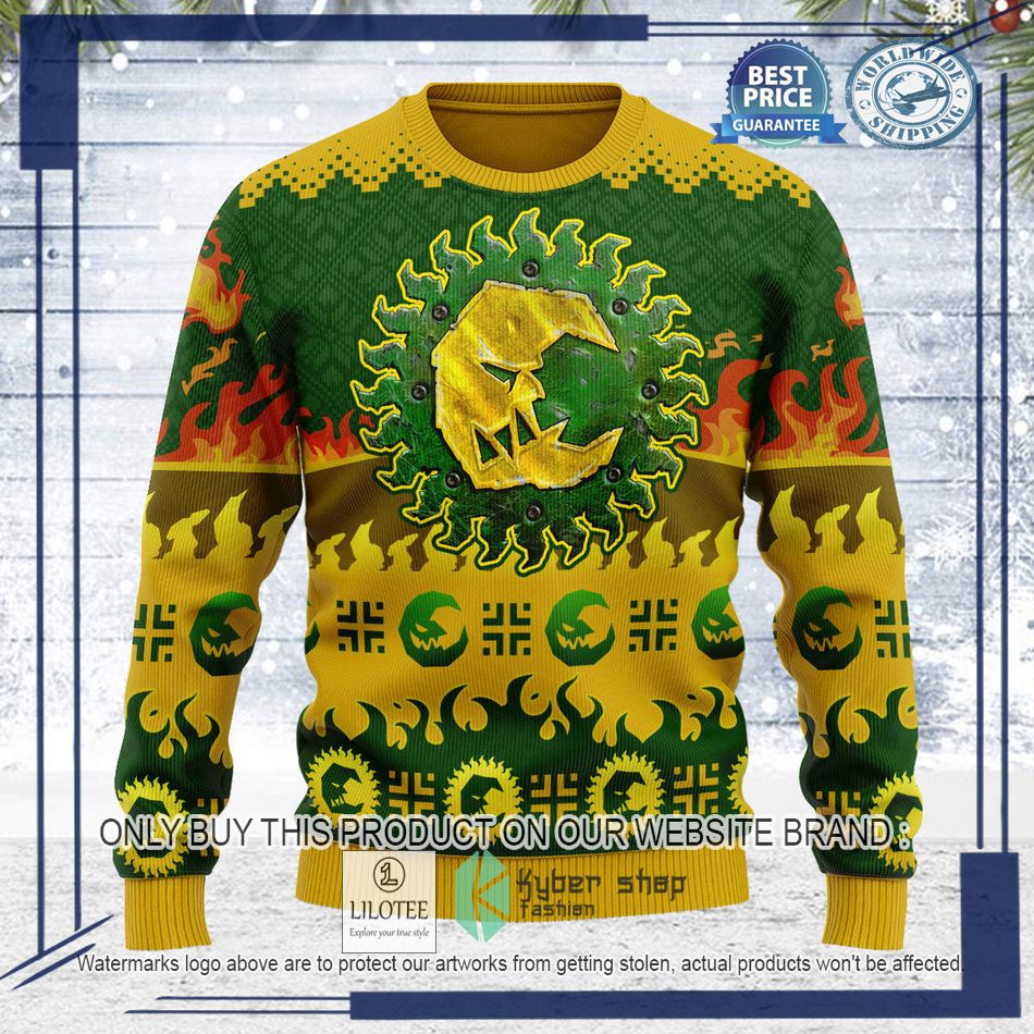 warhammer 40000 bad moon orks logo ugly christmas sweater 2 61145